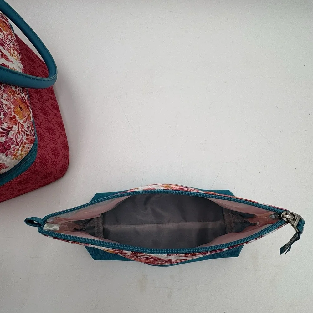 The Pioneer Woman Floral Insulated Lunch Tote Kit Set‎ Snack Bag 2 Compartments
